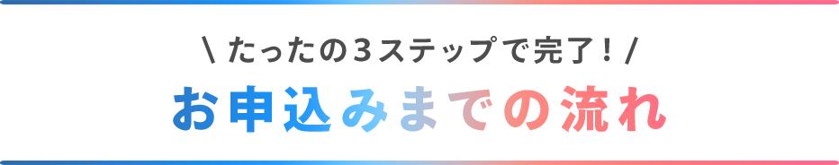 たった３ステップで完了！